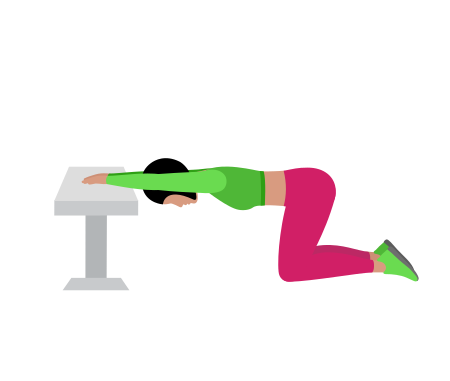 Bench Kneeling Lats Stretching