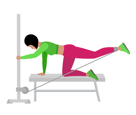 Cable Kneeling Donkey Kickback