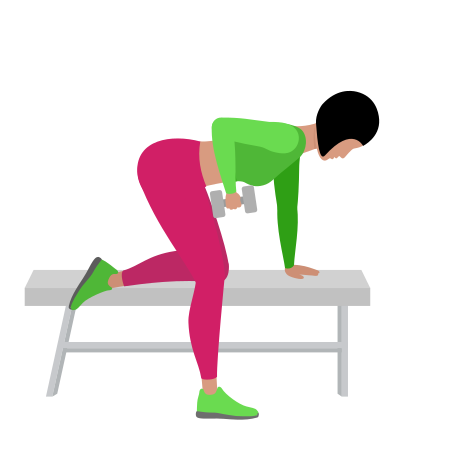 Dumbbell Bench One Arm Row