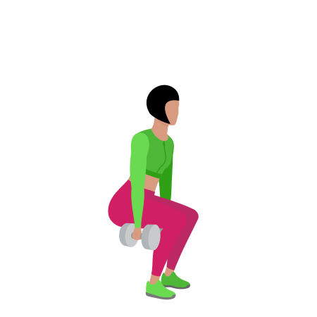 Dumbbell Narrow Squat