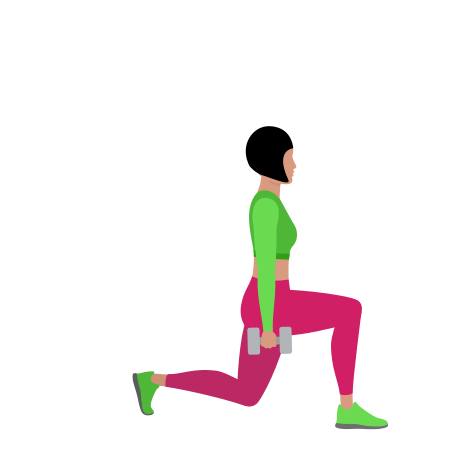 Dumbbell Right Leg Forward Lunge