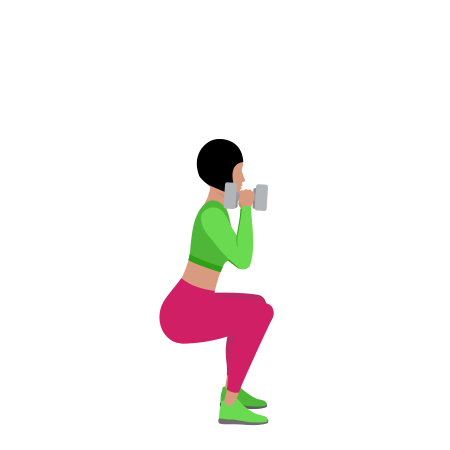 Dumbbell Squat Side View