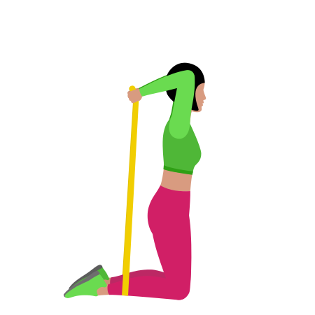 Resistance Band Kneeling Overhead Tricep Extension