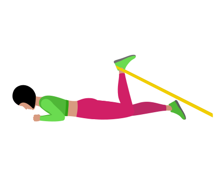 Resistance Band Lying Single Leg Curl