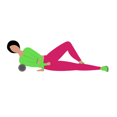 Woman Rolling Middle Deltoid