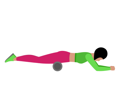 Woman Rolling Quadriceps